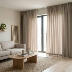 Bris COMFORT lysdempende gardin med multipocket / rynkebånd